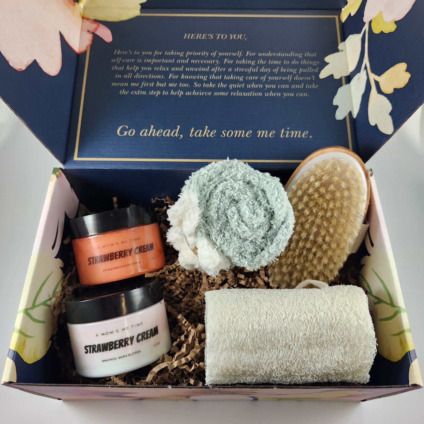 Oasis Home Spa Gift Box with Body Butter, Shea Butter Sugar Scrub, and More