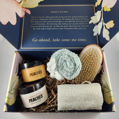 Oasis Home Spa Gift Box with Body Butter, Shea Butter Sugar Scrub, and More