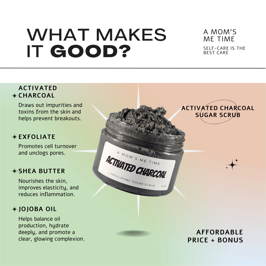 Activated Charcoal Shea Butter Sugar Scrub Unscented