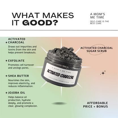 Activated Charcoal Shea Butter Sugar Scrub Unscented